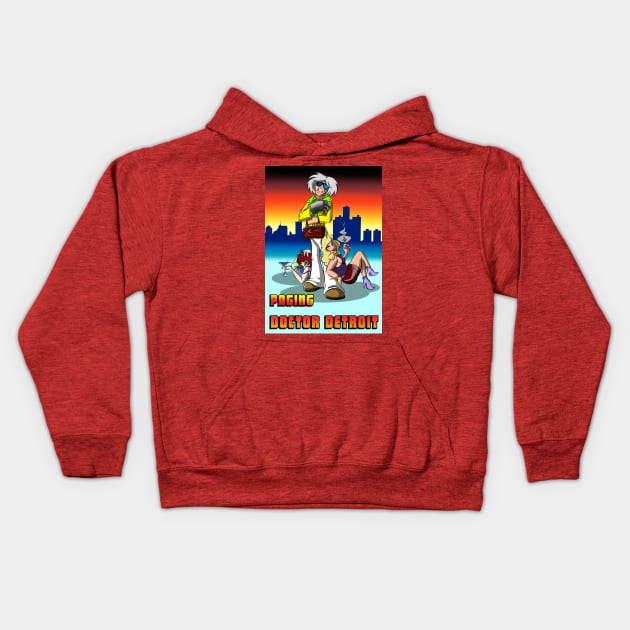 Paging Doctor Detroit Kids Hoodie by BigfootAlley